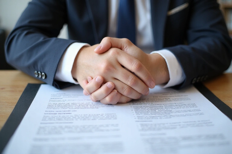 Zwei Hände schütteln sich über einem Vertragsdokument, um eine Datenvereinbarung zu symbolisieren